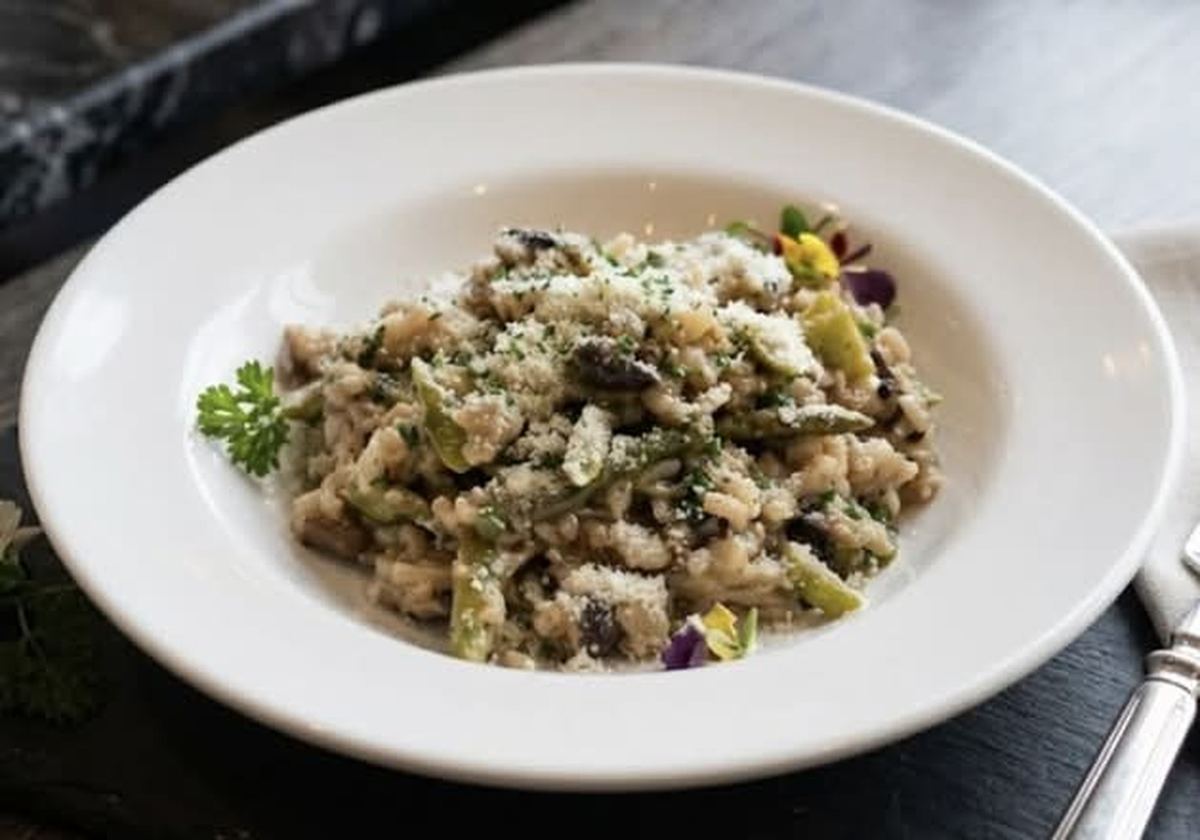 Mushroom and Asparagus Risotto